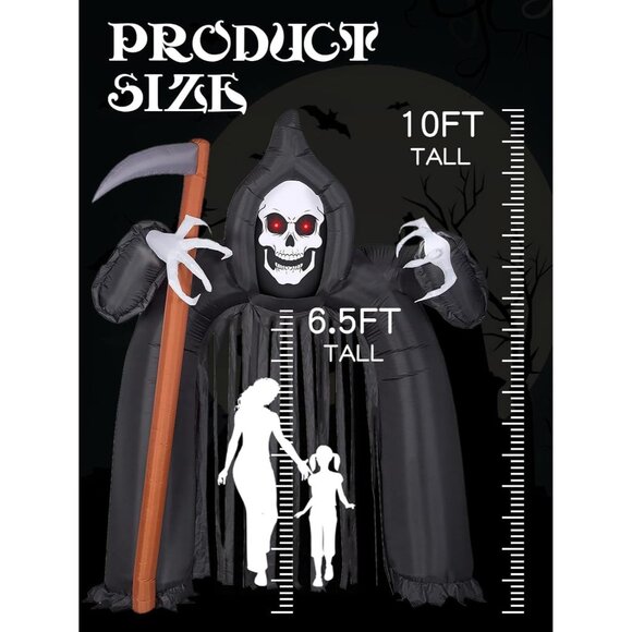 EBANKU 10FT Halloween Inflatable Ghost Archway Outdoor Garden Lawn Yard Party - Picture 2 of 6